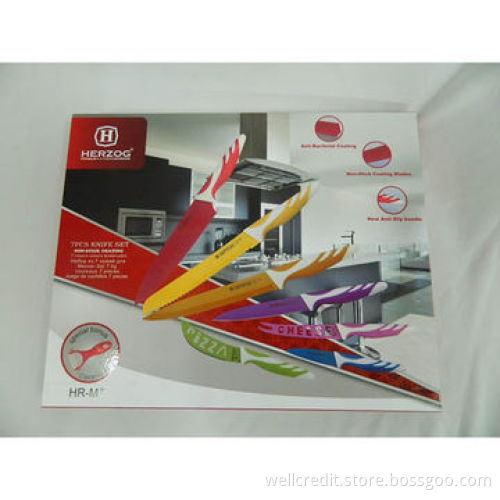 Good-quality 8pcs/set Color Non-stick Knife Set with Magnet Box
